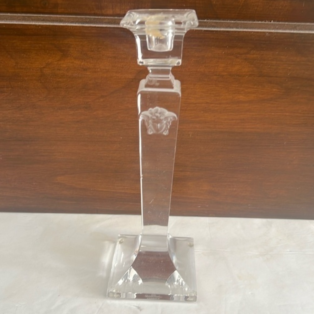 Versace "Medusa Gorgona" crystal candlesticks, designed by ROSENTHAL for VERSACE